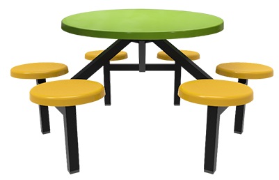 6人座圓型FRP室外餐桌椅 501P-1-6P