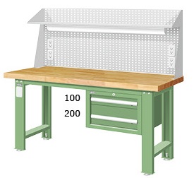 重量型吊櫃上架型實木工作桌 WAS-64022W6