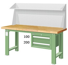 重量型吊櫃上架型實木工作桌 WAS-64022W3