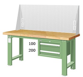 重量型吊櫃上架型實木工作桌 WAS-64022W4