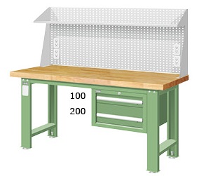 重量型吊櫃上架型實木工作桌 WAS-64022W5