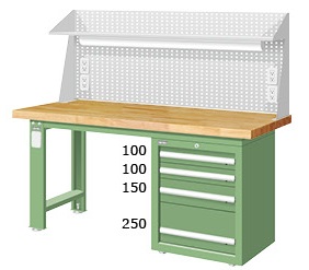 重量型單櫃上架型耐磨工作桌 WAS-57042F6