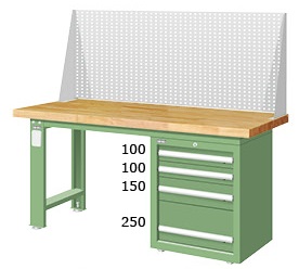 重量型單櫃上架型耐磨工作桌 WAS-57042F2