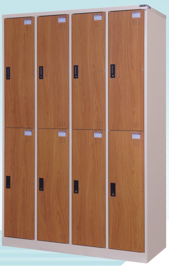 6人木紋塑鋼門片置物櫃/衣物櫃 DF-E5006FF