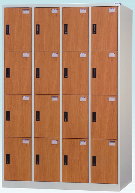 16人木紋塑鋼門片置物櫃/衣物櫃 DF-KL-3516FF