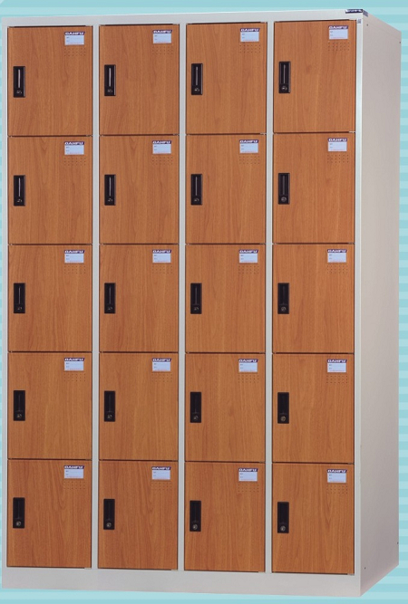 15人木紋塑鋼門片置物櫃/衣物櫃 DF-E4015FF