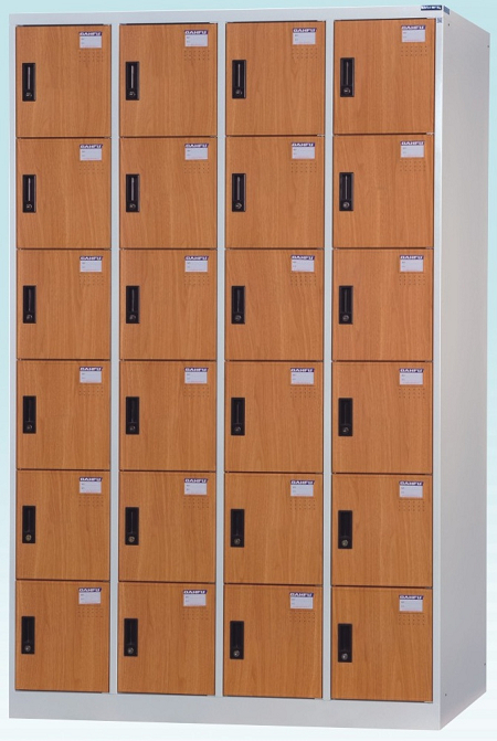 24人木紋塑鋼門片置物櫃/衣物櫃 DF-KL-3524FF