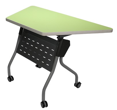 活動鋁合金腳可掀式梯形上課桌/討論桌 705J-160