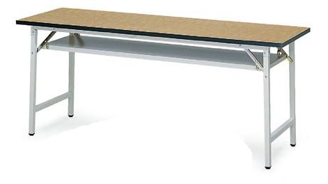 折合式會議桌(黑色PU封邊-木紋面) E1875