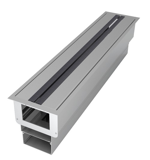 鋁合金線槽盒 / 雙掀4孔緩降毛刷盒 K Box-4O