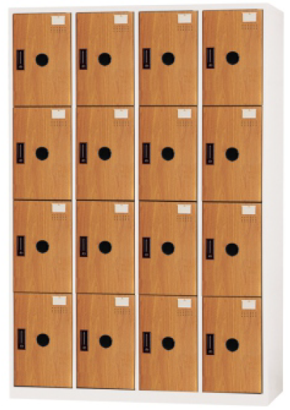 16人木紋塑鋼門片置物櫃/衣物櫃 DF-KL-4016FF