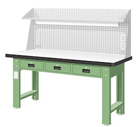 重量型三屜上架型原木工作桌 WAT-5203W6