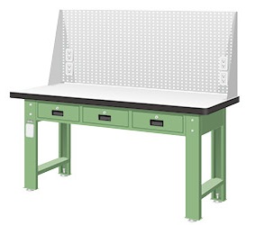 重量型三屜上架型原木工作桌 WAT-5203W4