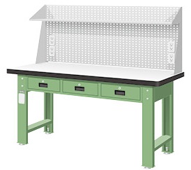 重量型三屜上架型原木工作桌 WAT-5203W5