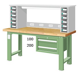 重量型吊櫃上架型耐磨工作桌 WAS-64022F7
