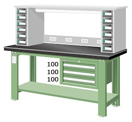 鉗工上架組吊櫃重量型工作桌 WAS-64031A7