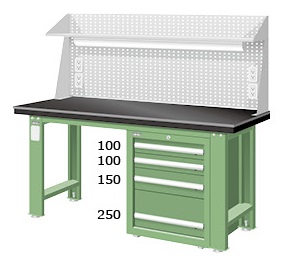 鉗工上架組單櫃重量型工作桌 WAS-57042A6