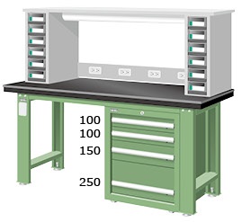 鉗工上架組單櫃重量型工作桌 WAS-67042A7