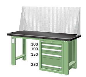 鉗工上架組單櫃重量型工作桌 WAS-67042A2