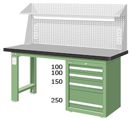 天鋼板重量型單櫃上架工作桌 WAS-57042TG6