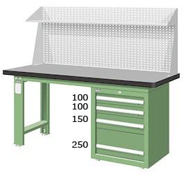 天鋼板重量型單櫃上架工作桌 WAS-57042TG3