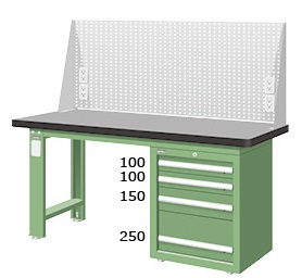天鋼板重量型單櫃上架工作桌 WAS-57042TG4