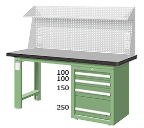 天鋼板重量型單櫃上架工作桌 WAS-57042TG5