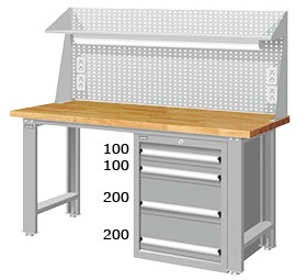標準型原木單櫃上架組工作桌 WBS-57041W6
