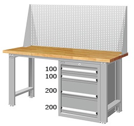 標準型原木單櫃上架組工作桌 WBS-57041W2