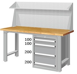 標準型原木單櫃上架組工作桌 WBS-57041W3