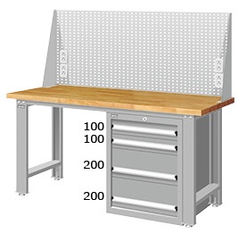 標準型原木單櫃上架組工作桌 WBS-57041W4