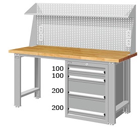 標準型原木單櫃上架組工作桌 WBS-57041W5 - 點擊圖像關閉