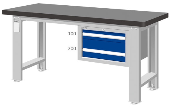 天鋼板吊櫃重量型工作桌 WAS-64022TH