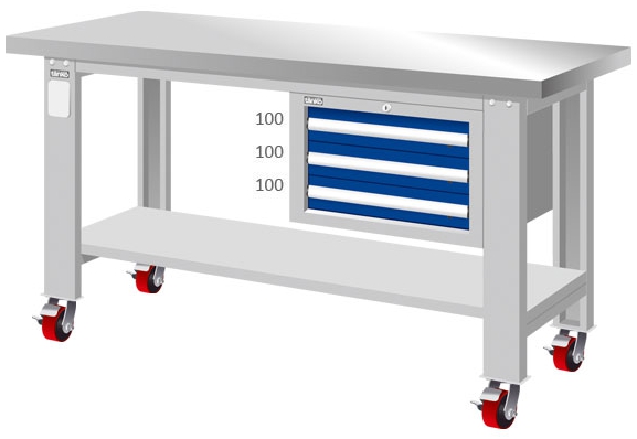 重量型吊櫃型不鏽鋼面工作桌 WAS-64031S