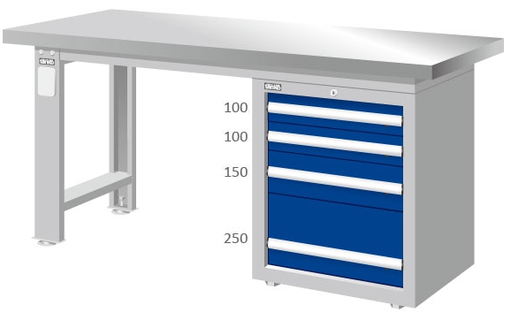 重量型單櫃型不鏽鋼面工作桌 WAS-57042S