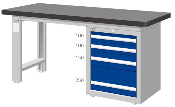天鋼板單櫃重量型工作桌 WAS-57042TH