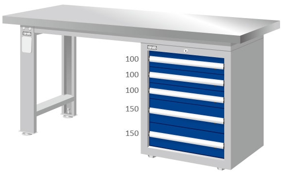 重量型單櫃型不鏽鋼工作桌 WAS-57051S