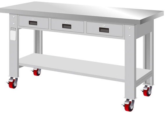 移動重量型三屜不鏽鋼工作桌 WAT-5203SM