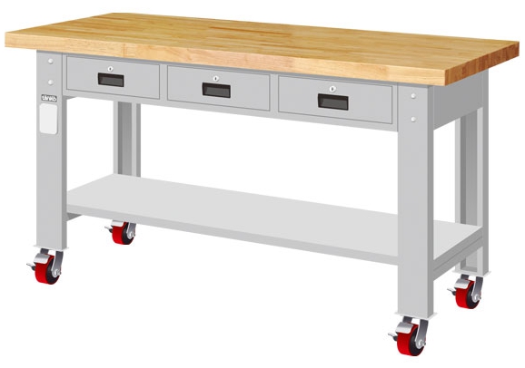 重量型三抽原木桌面工作桌 WAT-6203W