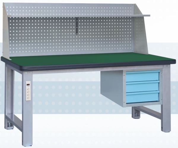 耐衝擊桌+掛板+層板+吊櫃重型工作桌 WHA-PYL-210N