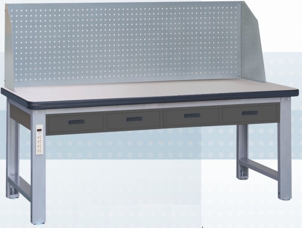 耐磨桌面+掛板+吊櫃重型工作桌 WHC-PY-210