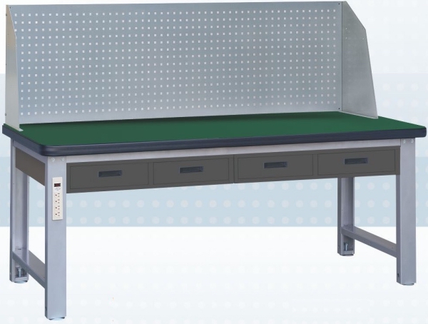 耐衝擊桌面+掛板+吊櫃重型工作桌 WHC-PY-210N