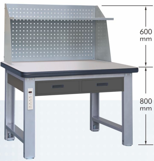 耐磨桌面+掛板+吊櫃+層板重型工作桌 WHC-PYL-120