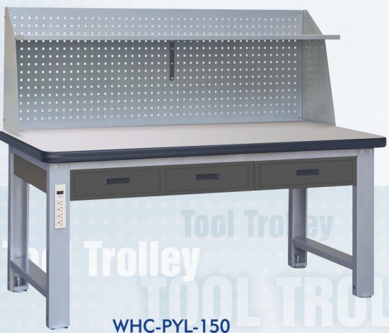 耐磨桌面+掛板+吊櫃+層板重型工作桌 WHC-PYL-150