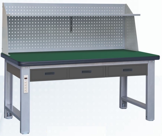 耐磨桌面+掛板+吊櫃+層板重型工作桌 WHC-PYL-180
