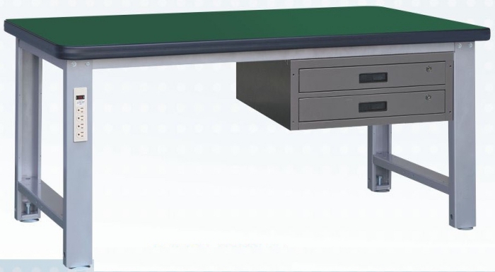 耐衝擊桌面+二抽吊櫃重型工作桌 WHD-210N