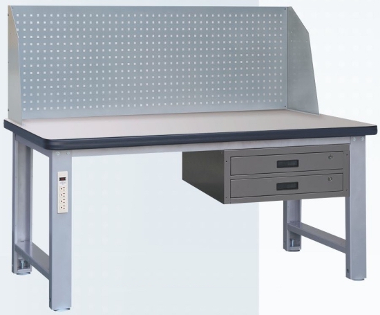 耐磨桌面+掛板+二抽吊櫃重型工作桌 WHD-PY-150