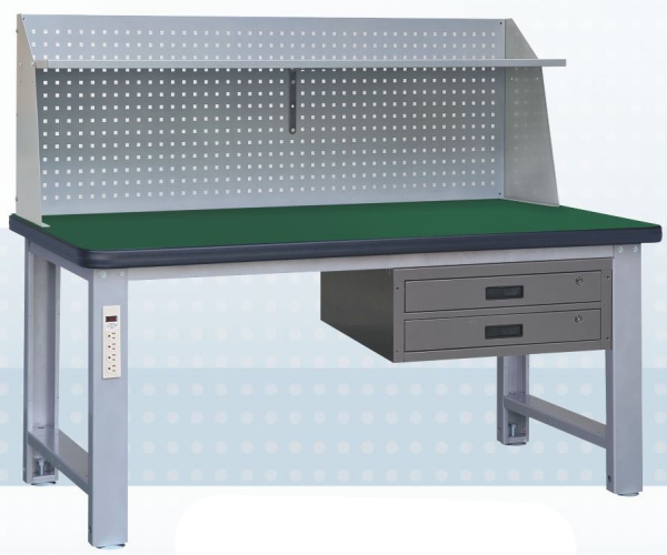 耐衝擊桌+掛板+層板+吊櫃重型工作桌 WHD-PYL-150N